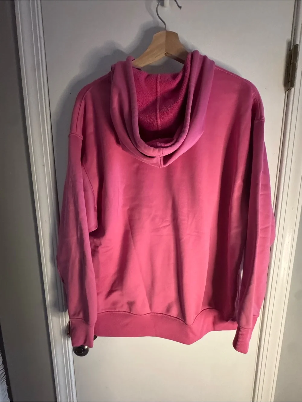Nike Pink Women's Crewneck Hoodie with White Swoosh